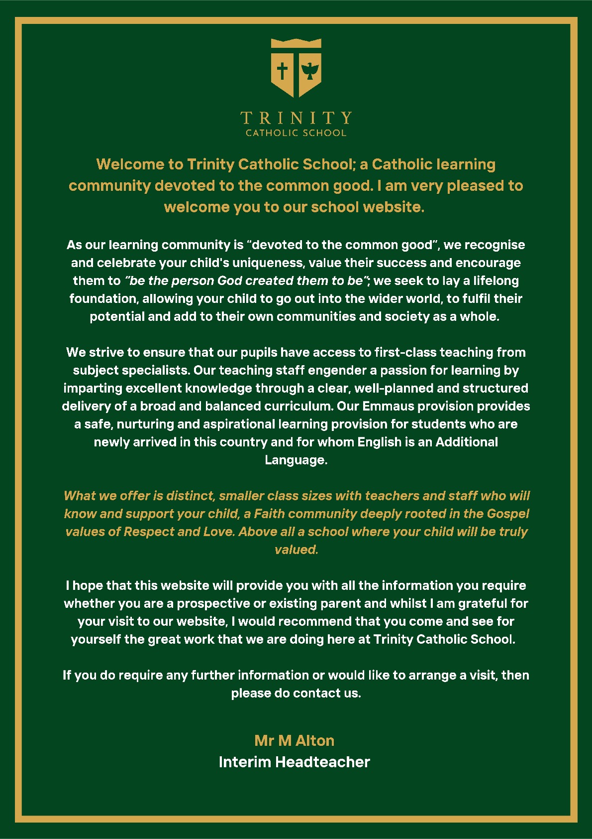Tcs headteachers welcome